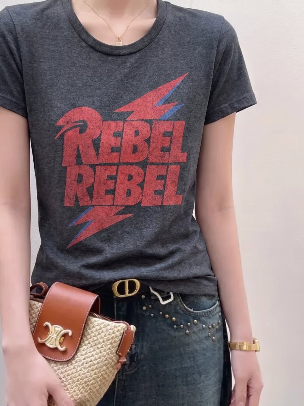 Ladies David Bowie Band  TShirt (medium)